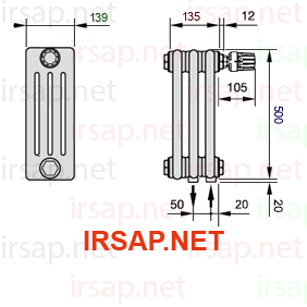 Радиатор IRSAP Tesi 40500/3 T25 CL 01